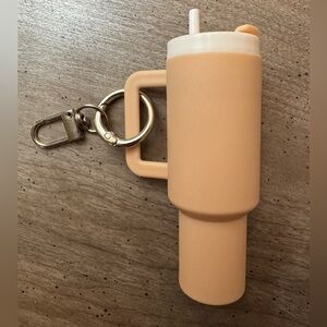 Beige Miniature Tumbler Keychain